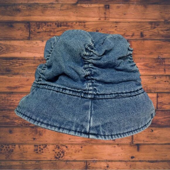 5 for $25🔥Vintage Denim Ruched Bucket Hat One Size - Picture 1 of 5